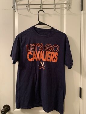 Virginia Cavaliers Mens Adult Size Unknown Blue T-Shirt Let's Go Cavaliers